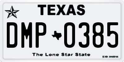 TX license plate DMP0385