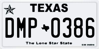 TX license plate DMP0386