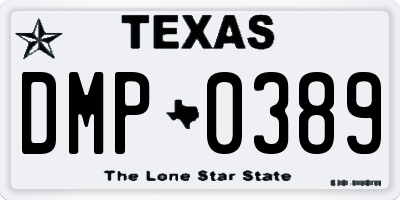 TX license plate DMP0389