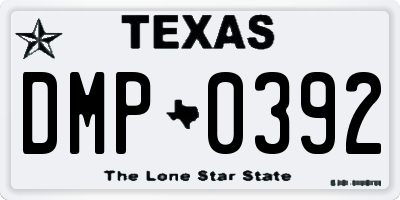 TX license plate DMP0392