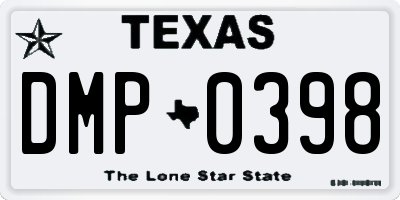 TX license plate DMP0398