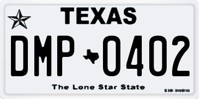 TX license plate DMP0402