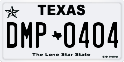TX license plate DMP0404
