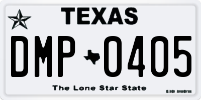 TX license plate DMP0405