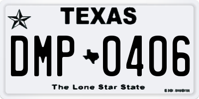 TX license plate DMP0406
