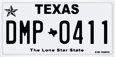 TX license plate DMP0411