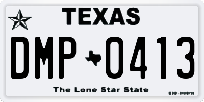 TX license plate DMP0413