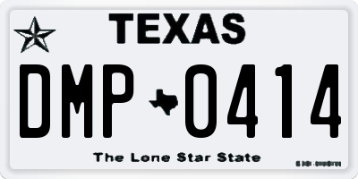 TX license plate DMP0414