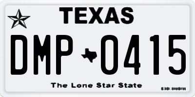 TX license plate DMP0415