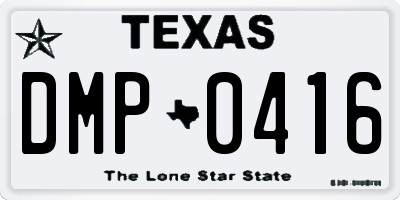 TX license plate DMP0416
