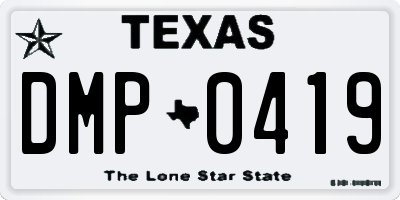 TX license plate DMP0419