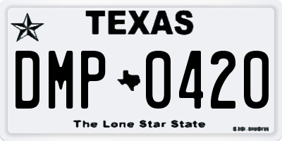 TX license plate DMP0420