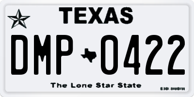 TX license plate DMP0422