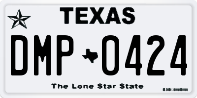 TX license plate DMP0424