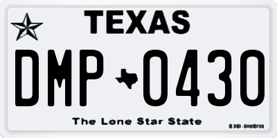 TX license plate DMP0430