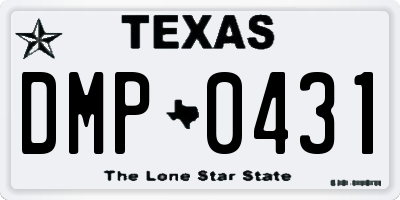 TX license plate DMP0431