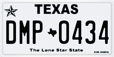 TX license plate DMP0434