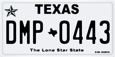 TX license plate DMP0443