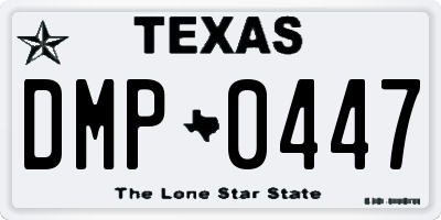 TX license plate DMP0447
