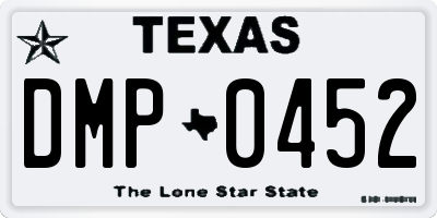 TX license plate DMP0452