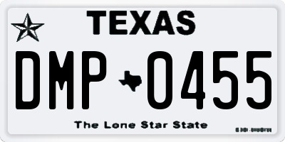 TX license plate DMP0455