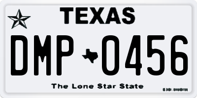 TX license plate DMP0456