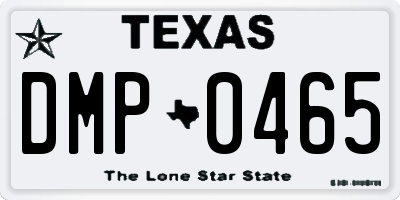 TX license plate DMP0465