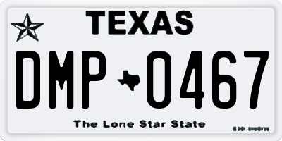 TX license plate DMP0467