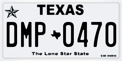 TX license plate DMP0470