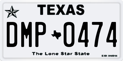 TX license plate DMP0474