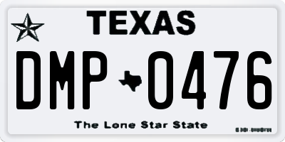 TX license plate DMP0476