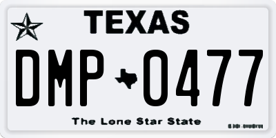 TX license plate DMP0477