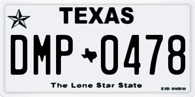 TX license plate DMP0478