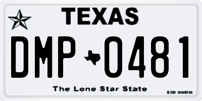 TX license plate DMP0481