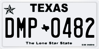 TX license plate DMP0482