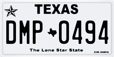 TX license plate DMP0494