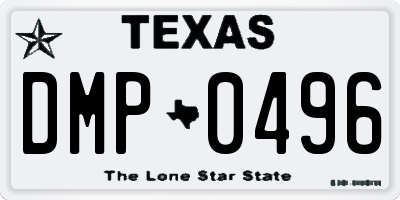 TX license plate DMP0496
