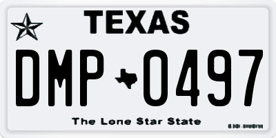 TX license plate DMP0497