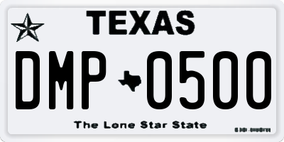 TX license plate DMP0500