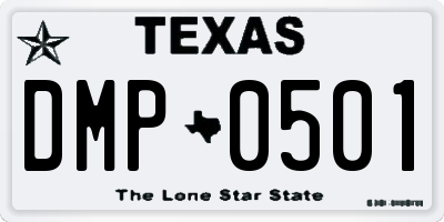 TX license plate DMP0501