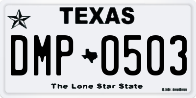 TX license plate DMP0503