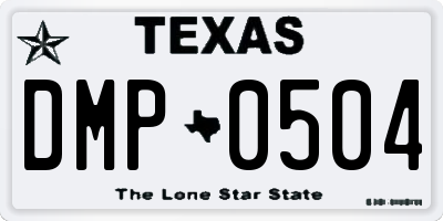 TX license plate DMP0504