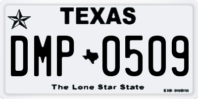 TX license plate DMP0509