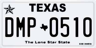 TX license plate DMP0510