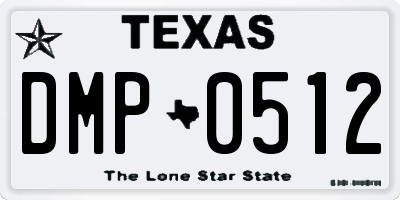 TX license plate DMP0512