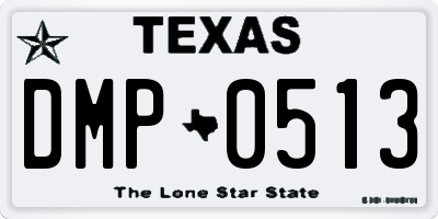 TX license plate DMP0513