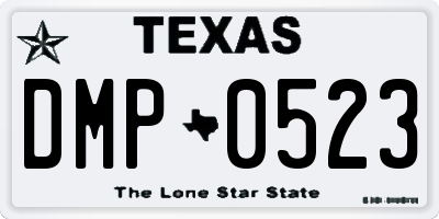 TX license plate DMP0523