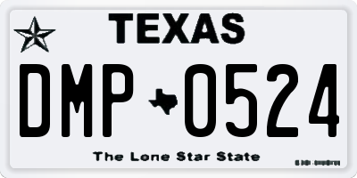 TX license plate DMP0524