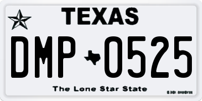 TX license plate DMP0525