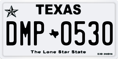 TX license plate DMP0530